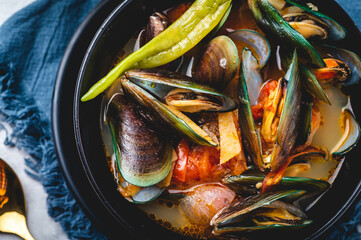 Sinabawang Tahong- is a simple and easy Filipino seafood dish composed of mussels, ginger, onion,...