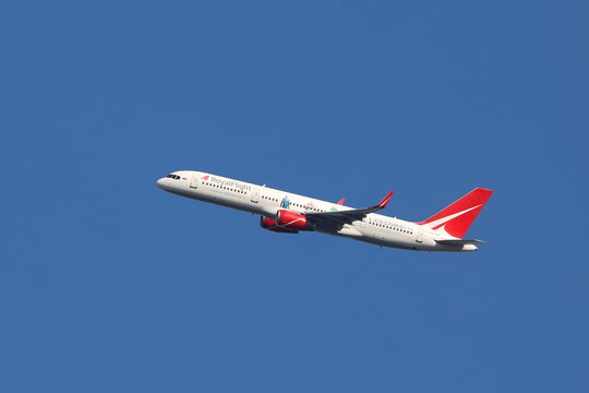 VP-BOU Royal Flight Boeing 757-204 aircraft on a blue sky background