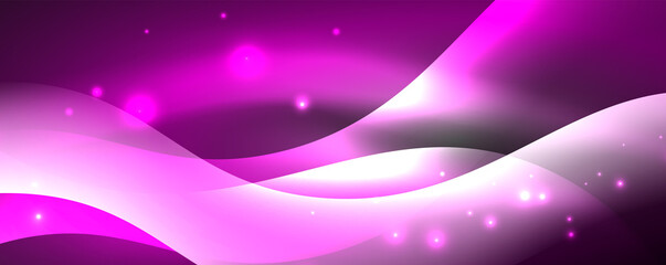 Shiny glowing neon wave, light lines abstract background. Magic energy and motion concept. Vector wallpaper template