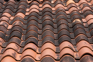 traditional roof in reddish color