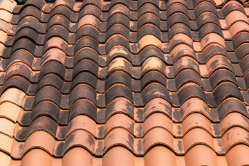 traditional roof in reddish color