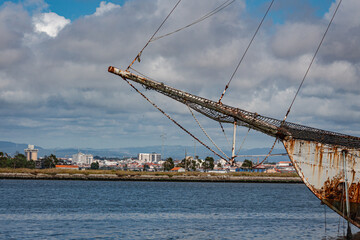 Fototapeta premium Argos ship, The historic ship of Portugal that will be transformed into a Museum. Gafanha da Nazaré, Ilhavo, District of Aveito Portugal.