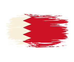 Bahraini flag brush grunge background. Vector illustration.