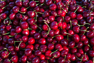 Cesta llena de cerezas