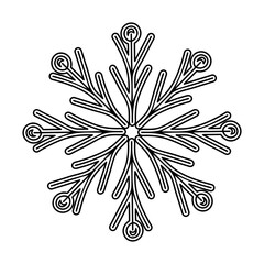 Coloring book page for children. Snowflake. Hand drawn vector illustration, design template