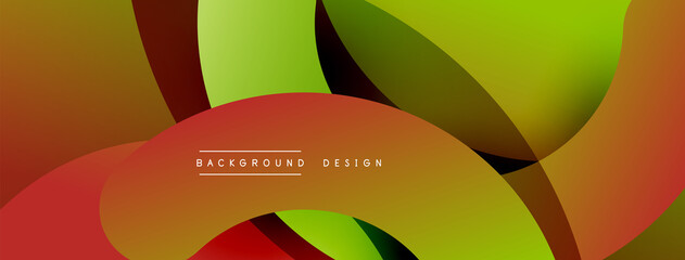 Abstract overlapping lines and circles geometric background with gradient colors