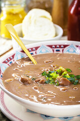 Hot bean broth, typical winter food in Brazil, called bean broth