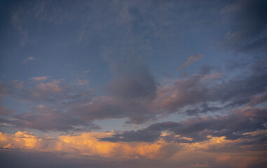 Fototapeta premium Reddish orange sky at sunrise in a countryside