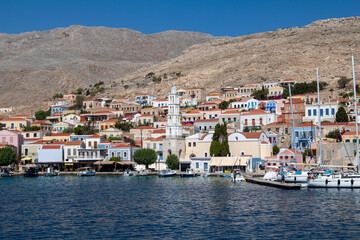Fototapeta premium Chalki Island, one of the Dodecanese islands of Greece, close to Rhodes.