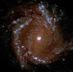 Fototapeta premium Spiral Galaxy in Deep Space: Messier 61-Elements of this image furnished by NASA.