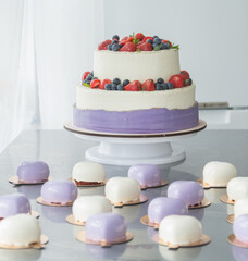 wedding cake with berries