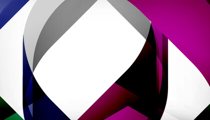 Abstract square shape with overlapping waves, minimal geometric background. Vector Illustration For Wallpaper, Banner, Background, Landing Page