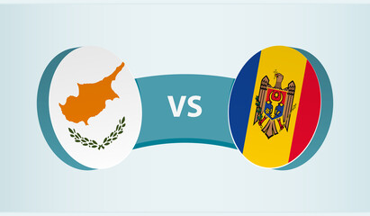 Cyprus versus Moldova, team sports competition concept.