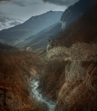 Argun Canyon in Chechnya mountains