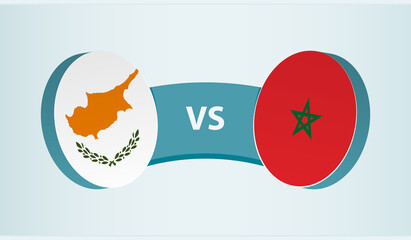 Cyprus versus Morocco, team sports competition concept.