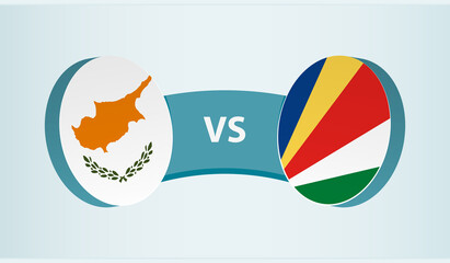 Cyprus versus Seychelles, team sports competition concept.