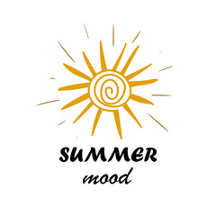 sun in boho style. summer poster