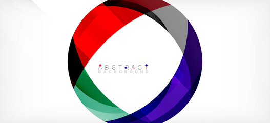 Color circle shapes, minimal geometric background. Trendy dynamic composition. Vector Illustration For Wallpaper, Banner, Background, Landing Page