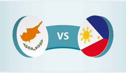Cyprus versus Philippines, team sports competition concept.