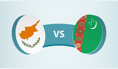 Cyprus versus Turkmenistan, team sports competition concept.