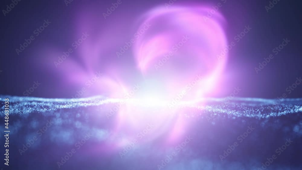 Poster futuristic shiny waves with fantasy light motion. abstract space with star light and nebula animatio
