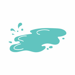 Hand drawn vector puddle in cartoon style.