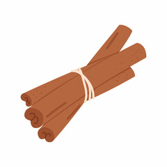 Hand drawn vector cinnamon seasoning.