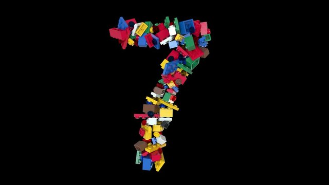 Shuffled Colored Bricks Building Blocks Typeface Text 7
