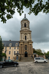 Fototapeta na wymiar Church tower of Saint-Melaine Church in Rennes. Capital of the province of Brittany, France