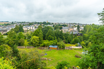 Views of the city from the walls of the Castle of Vitre. Ille-et-Vilaine department, Brittany region, France
