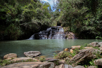 Cachoeira Esmeralda - Carrancas, Minas Gerais - obrazy, fototapety, plakaty