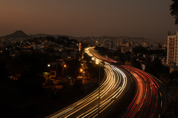 Fototapeta na wymiar long exposure photo of a highway in Rio de Janeiro, Brazil