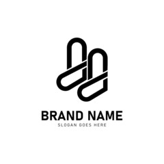 Initial letter mark logo jj template design isolated on white background