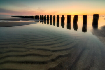 View of the beach on the Baltic Sea, Chałupy, Hel peninsula, Poland