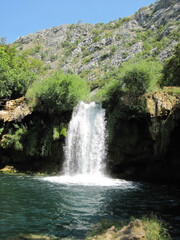 Waterfall in the middle of the forest, landscape