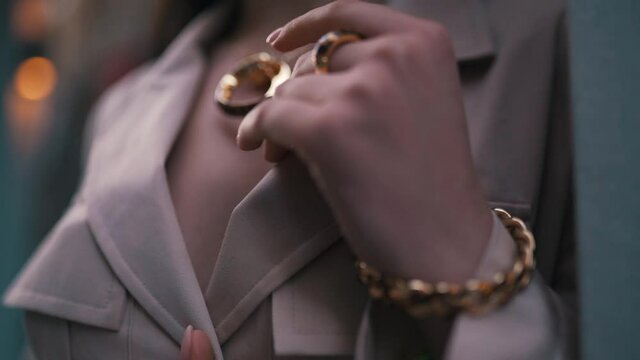 jewelry close-up on a woman