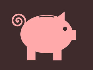 Piggy bank nad money box - container to save money, cash, finance and wealth. Vector illustration.