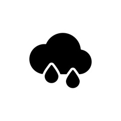 Fototapeta na wymiar Raincloud with raindrops glyph icon. Weather sign