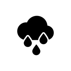 Raincloud with raindrops glyph icon. Weather sign