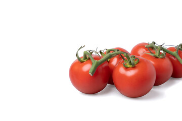 Realistic looking tomatoes isolated white background
