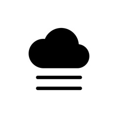 Fog and cloud vector flat glyph icon. Weather sign