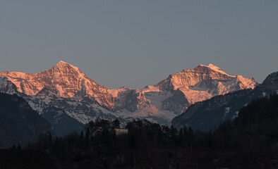 sunset in the mountains