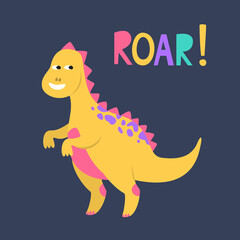 Cartoon dinosaur with 