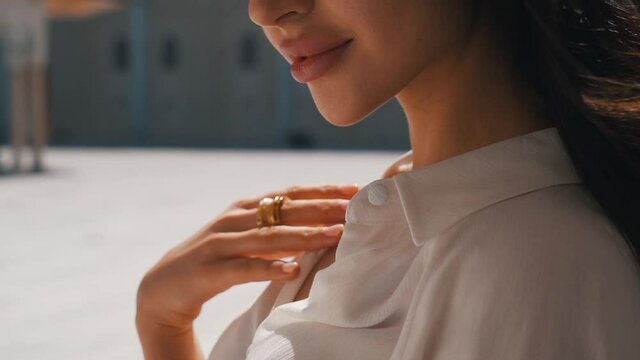 girl with jewelry close up