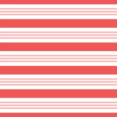 Stof per meter Vector seamless horizontal stripes pattern, candy cane. Christmas design for wallpaper, fabric, textile, wrapping. © Anna