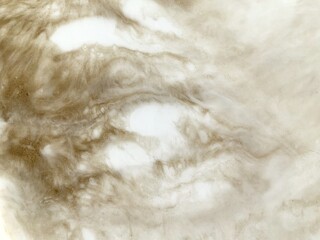 Abstract painting, pour epoxy resin. Beige, gold and white color. Soft, fluffy, warm texture. Fluidity, cells, bubbles, marble or stone texture.