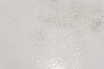 silver sprinkles, makeup, fashion details on a white background