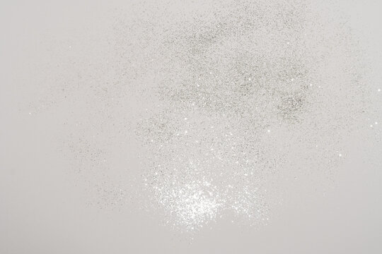 Silver Sprinkles, Makeup, Fashion Details On A White Background