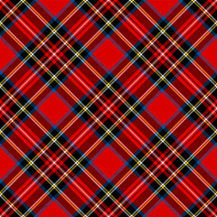 Royal Stewart tartan plaid. Scottish argyle fabric swatch. 