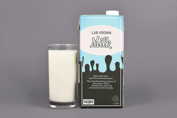 Lab grown milk concept for artificial cultured dairy production from reproduced milk proteins with...